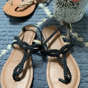 Black braided sandals